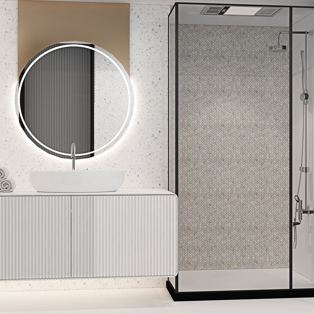 Mother of Pearl Shell Herringbone Mosaic Tile (Colorful, 10-Pack)